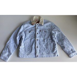 Levi's Light Blue Corduroy Jacket with White Sherpa Collar